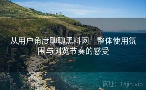 从用户角度聊聊黑料网：整体使用氛围与浏览节奏的感受