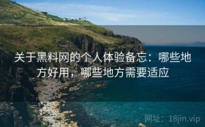 关于黑料网的个人体验备忘：哪些地方好用，哪些地方需要适应