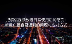 把樱桃视频放进日常使用后的感受：新用户最容易遇到的问题与应对方式
