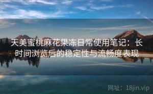 天美蜜桃麻花果冻日常使用笔记：长时间浏览后的稳定性与流畅度表现