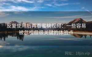 反复使用后再看蜜桃视频：一些容易被忽视但很关键的体验点