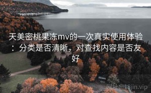 天美密桃果冻mv的一次真实使用体验：分类是否清晰，对查找内容是否友好