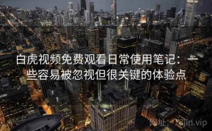 白虎视频免费观看日常使用笔记：一些容易被忽视但很关键的体验点