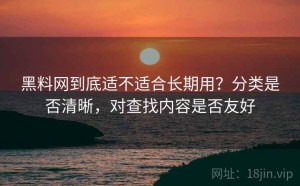 黑料网到底适不适合长期用？分类是否清晰，对查找内容是否友好