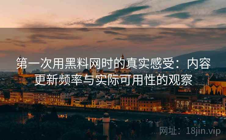 第一次用黑料网时的真实感受：内容更新频率与实际可用性的观察