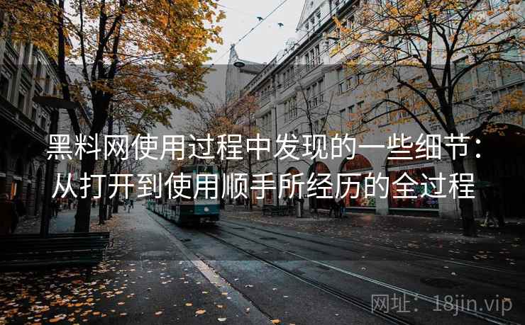 黑料网使用过程中发现的一些细节：从打开到使用顺手所经历的全过程