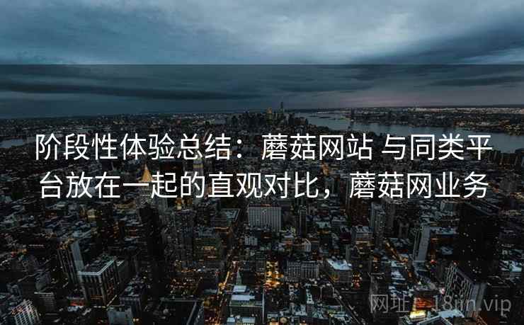 阶段性体验总结：蘑菇网站 与同类平台放在一起的直观对比，蘑菇网业务